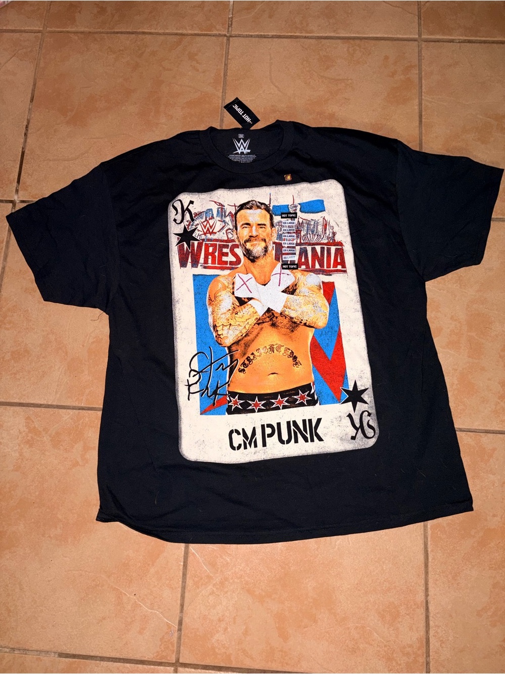 WWE Black CM Punk WrestleMania Graphic Tee